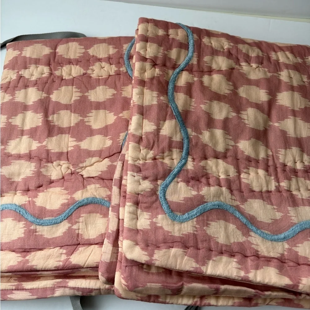 NWOT Anthropologie Iluka Cotton Printed Floral Shams, Set of 2 Standard Shams